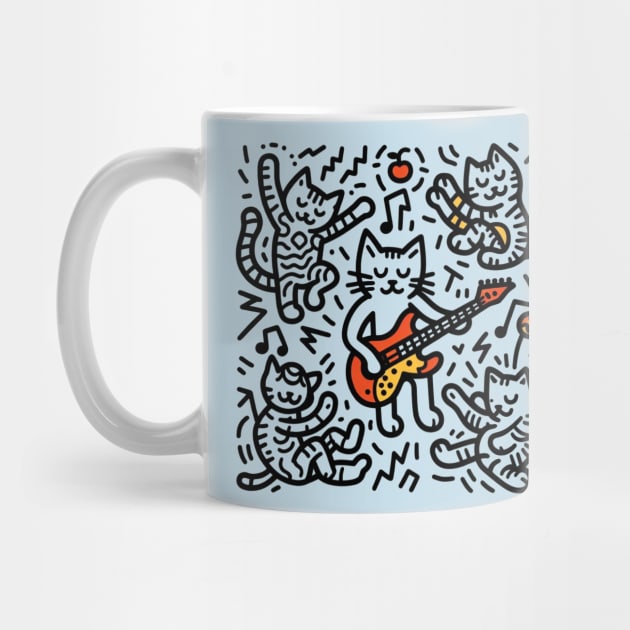 Rockin' Cats - Inspired by Keith Haring by Tiger Mountain Design Co.